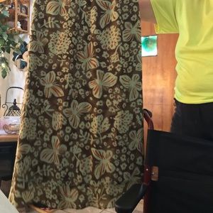Elegant Brown, Green, & Bronze Long Church Skirt